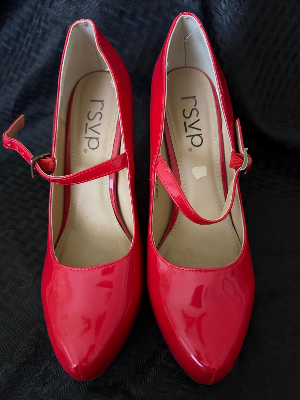 RSVP Red Patent Mary Jane Heels